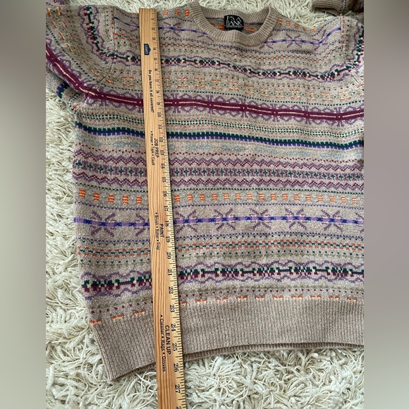 JOS. A. BANK Lambswool Fair Isle Nordic Men's Pullover Sweater Size Large fall - Picture 6 of 13